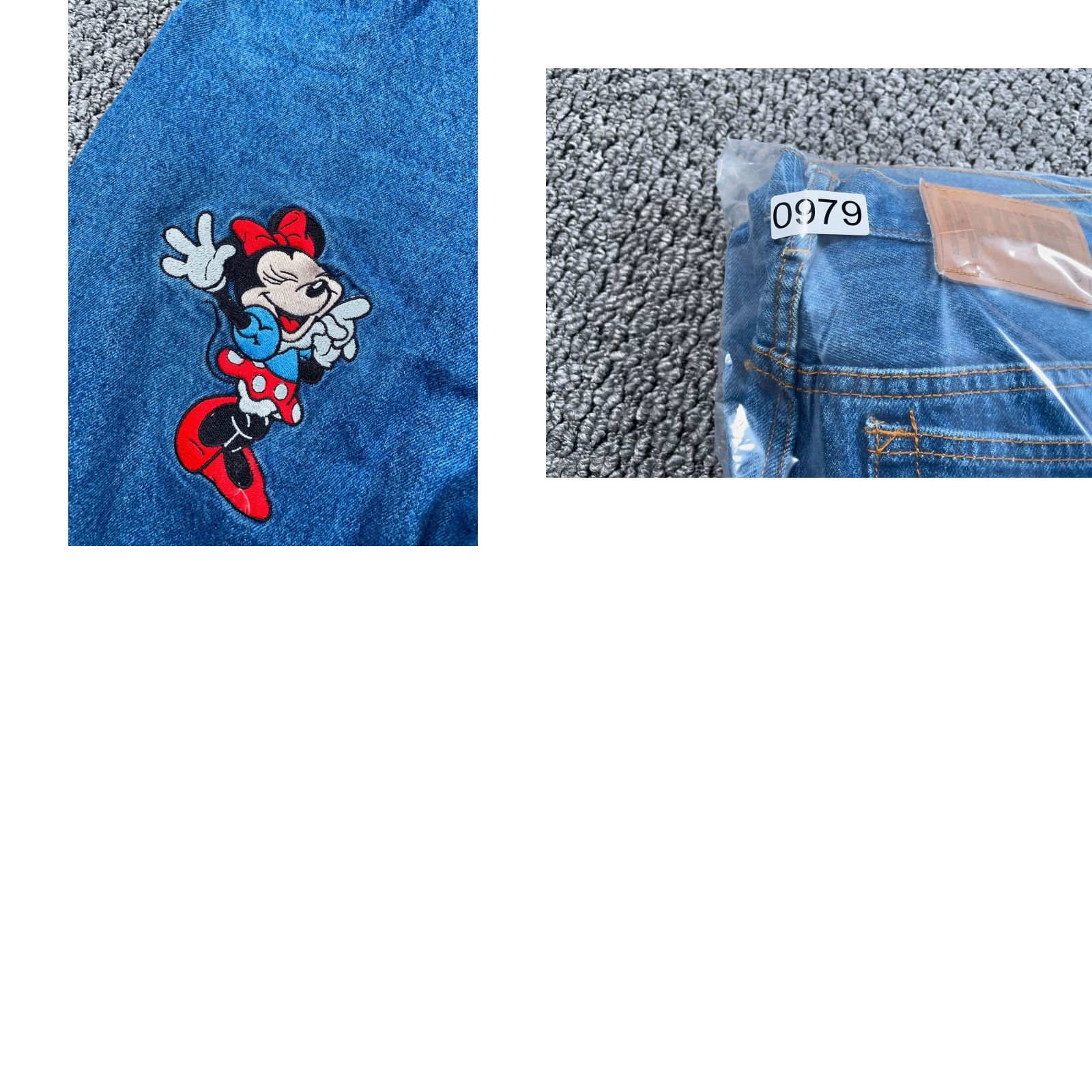 Denime VINTAGE Mickey Inc. Jeans Adult 2XL 34 x 34 Blue Denim Embroidered 90s Minnie Mouse Women's Jeans Size 24" / US 00 / IT 34 - 10 Thumbnail