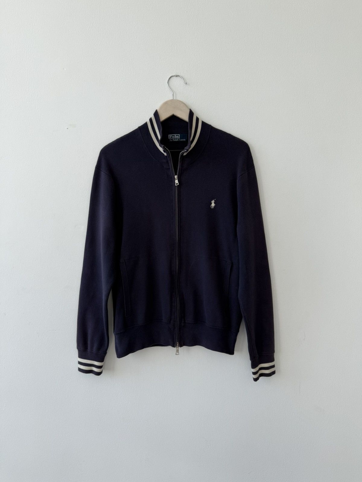 Polo Ralph Lauren Polo Ralph Lauren Vintage Full Zip Cotton Knit Sweater Navy Size US M / EU 48-50 / 2 - 1 Thumbnail