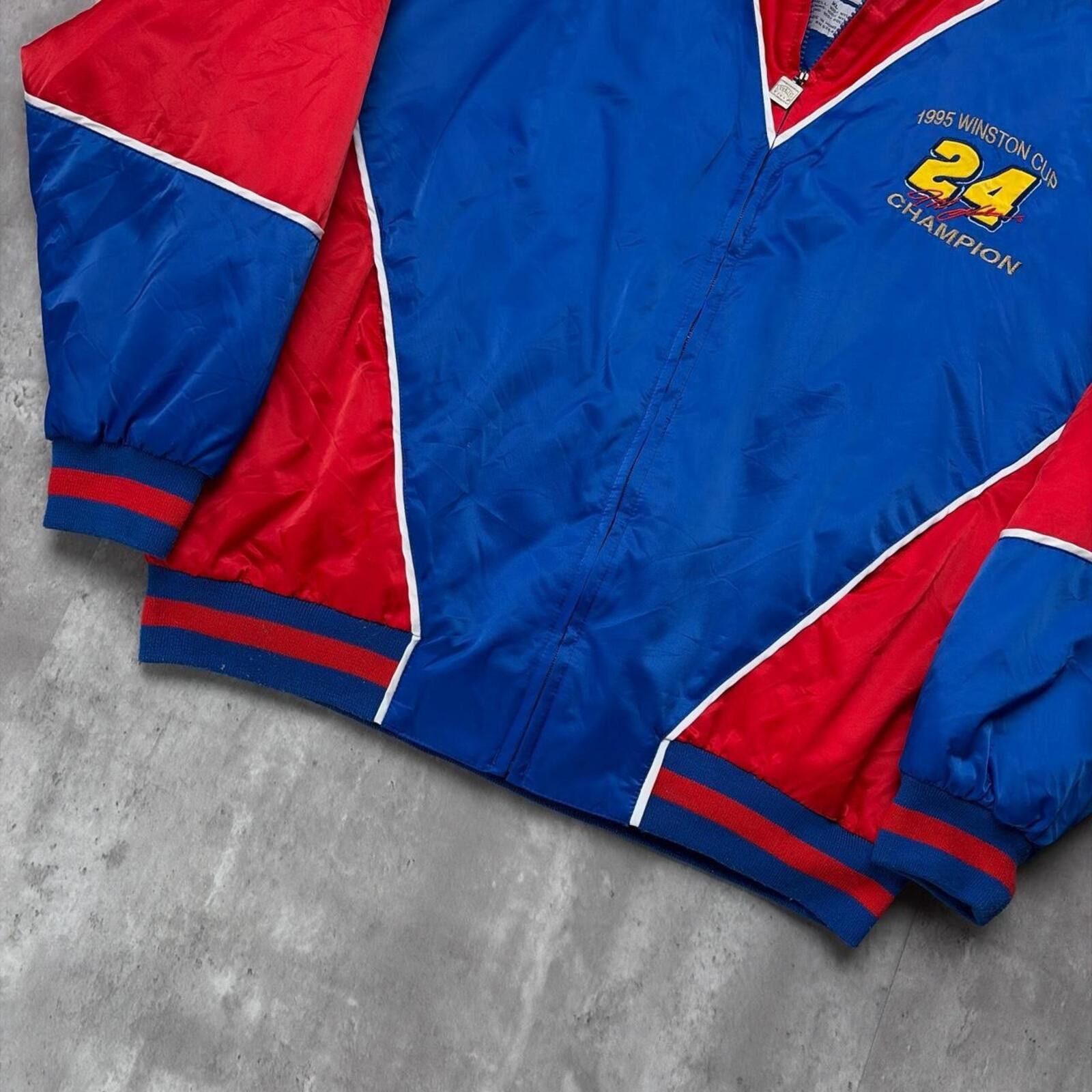 Nutmeg Vtg Nutmeg Jeff Gordon 1995 Winston Cup NASCAR Satin Jacket Size US XL / EU 56 / 4 - 5 Thumbnail