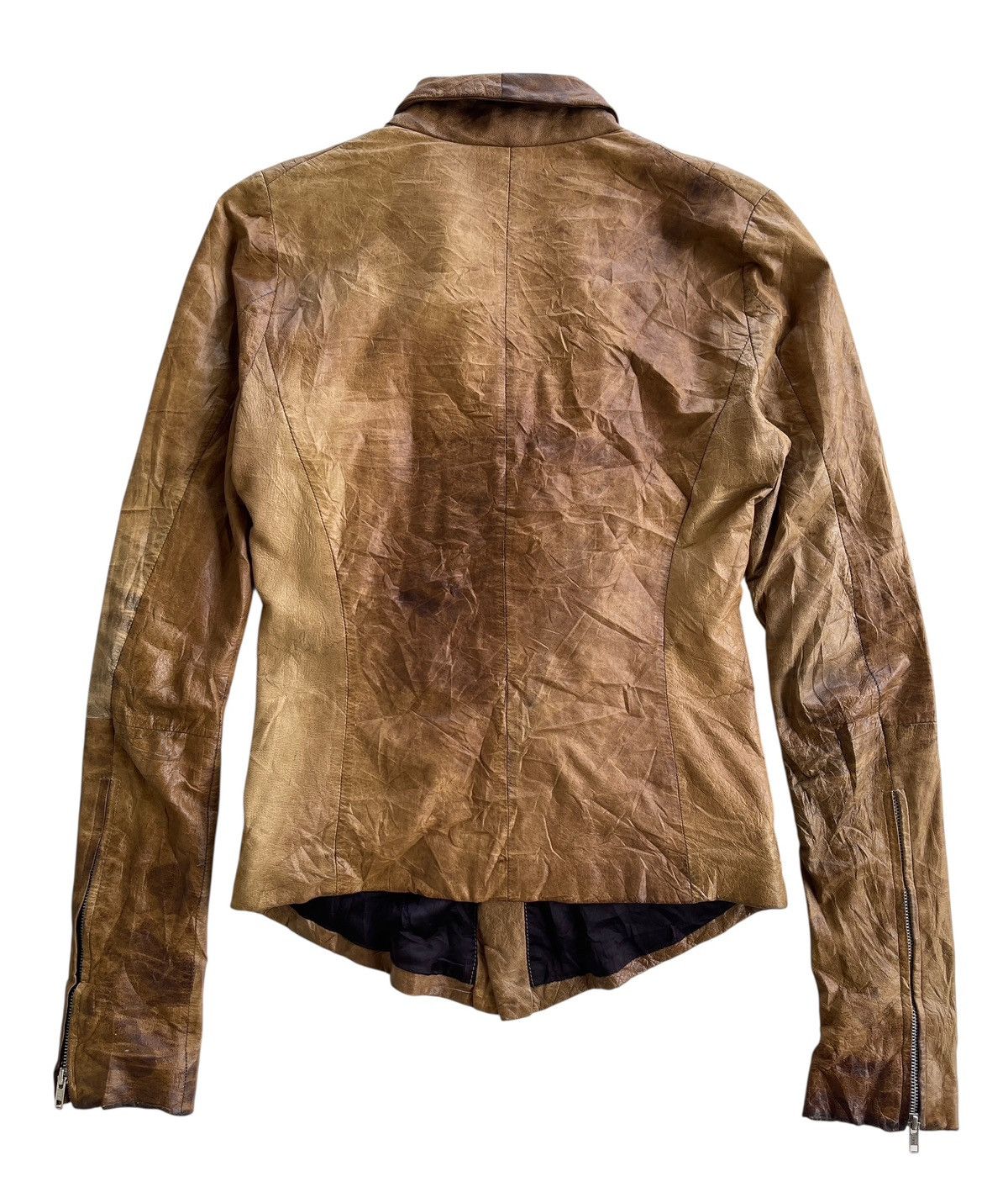 Ekam Ekam Asymmetrical Goatskin Zip Up Jacket Size US S / EU 44-46 / 1 - 8 Thumbnail