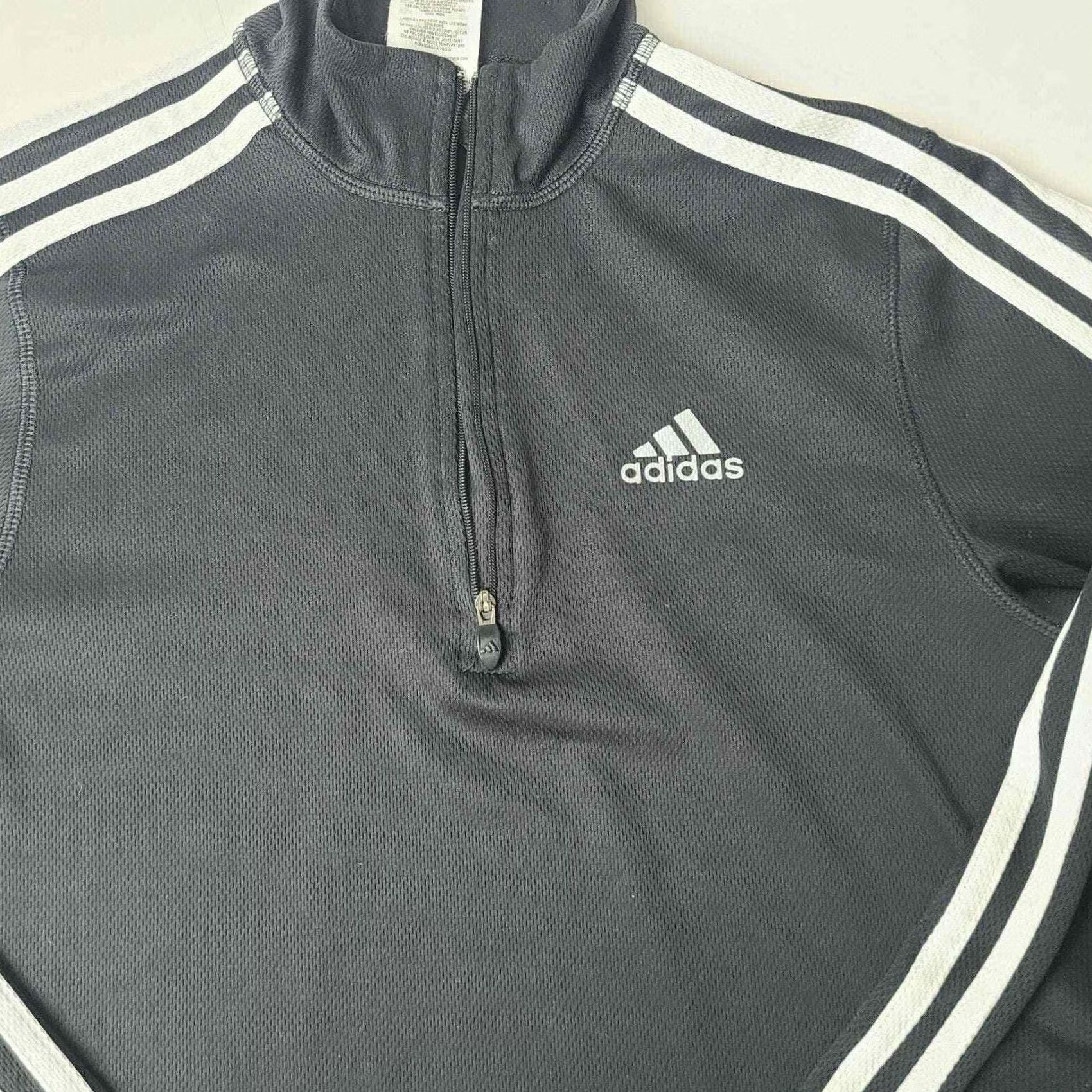 Adidas VINTAGE Adidas Climacool 1/4 Zip Long Sleeve Running Top Pullover Women Small Jacket Track Jacket Women S Black 1/4 Zip Running Size S / US 4 / IT 40 - 2 Thumbnail