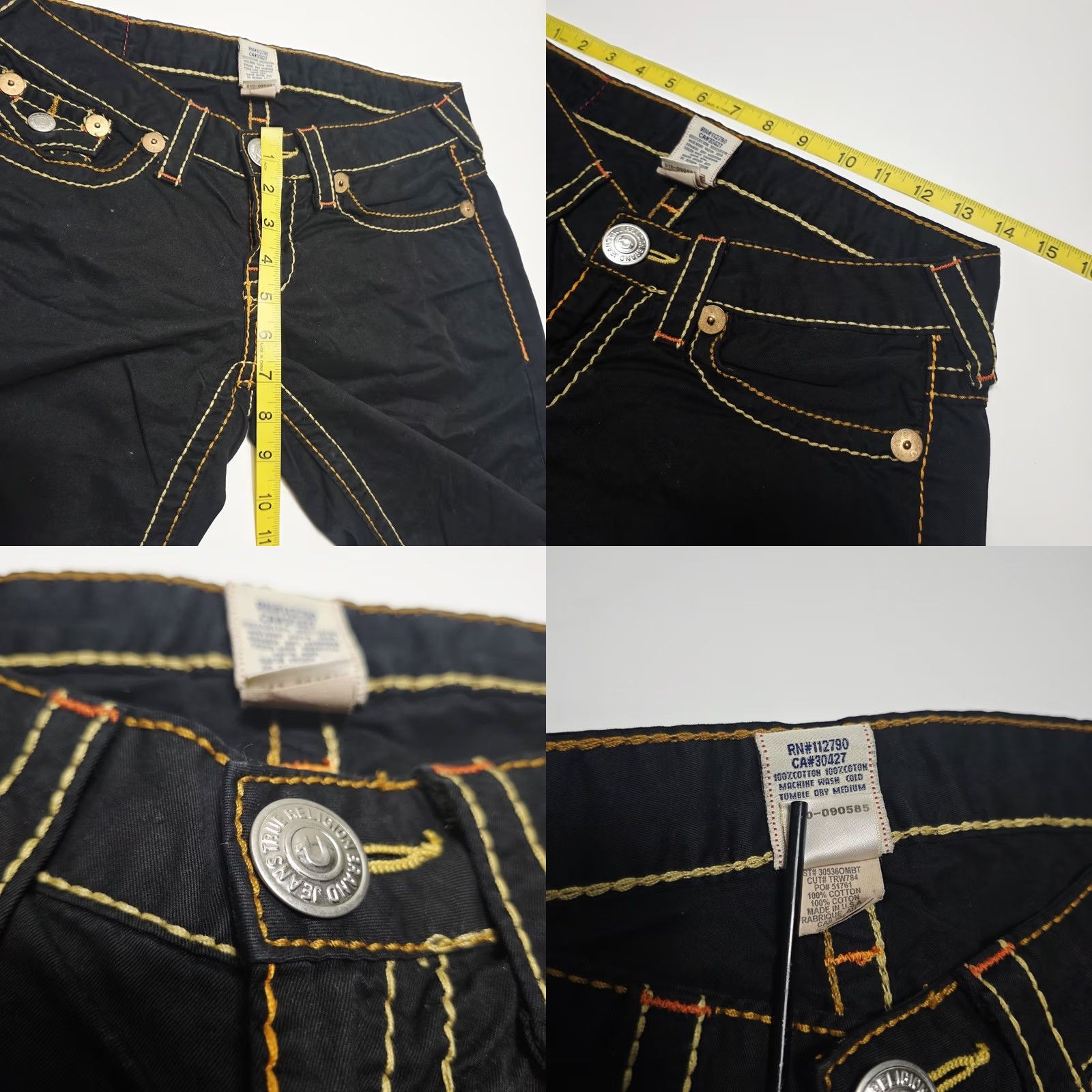 True Religion VINTAGE True Religion Joey Short Big T Women’s Size 27 Black Shorts Made USA 5-Pocket Design Button Logo Pockets Regular Waist 27in Y2k Size 27" / US 4 / IT 40 - 8 Thumbnail