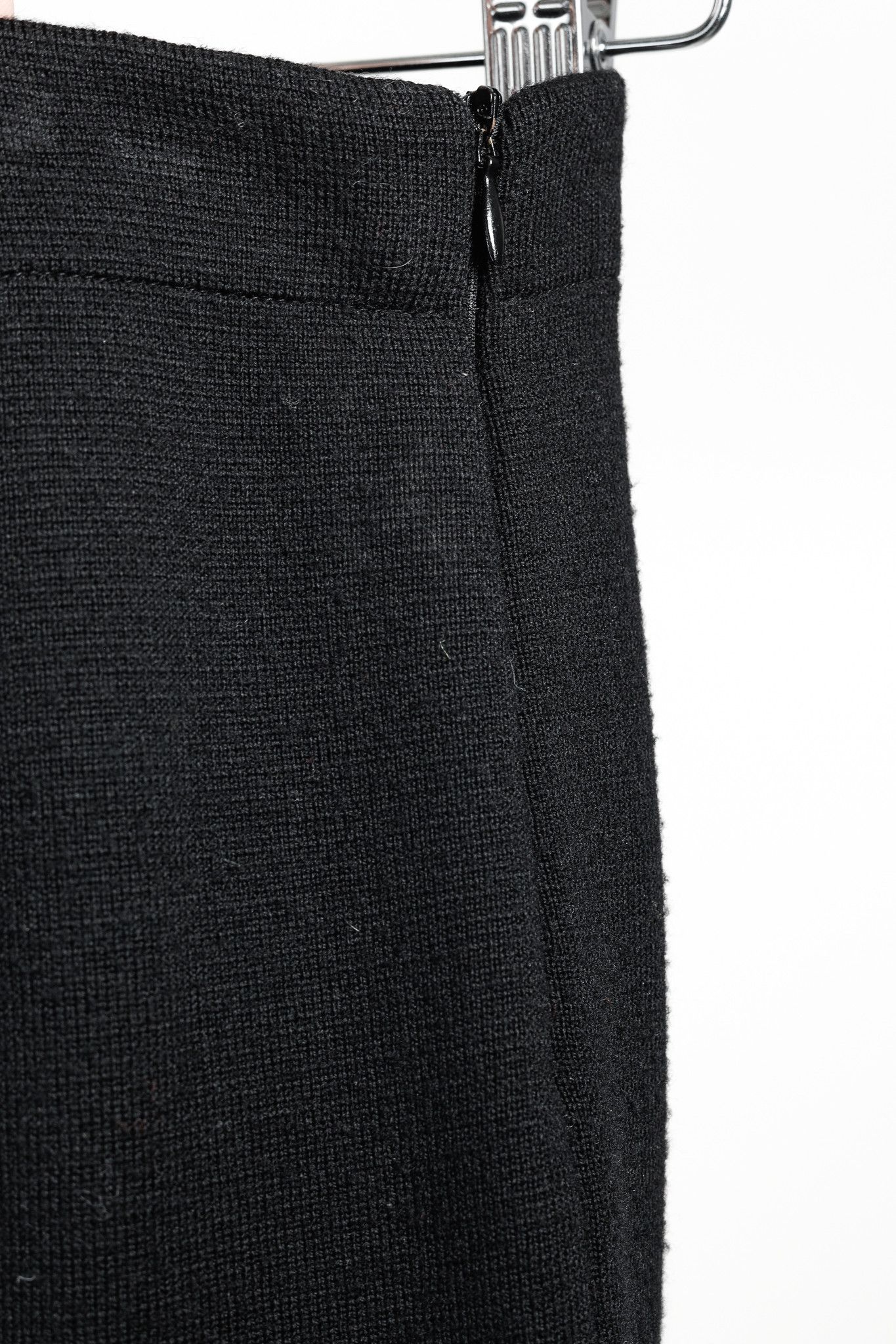 Valentino Vintage Black Merino Wool Pencil Skirt
