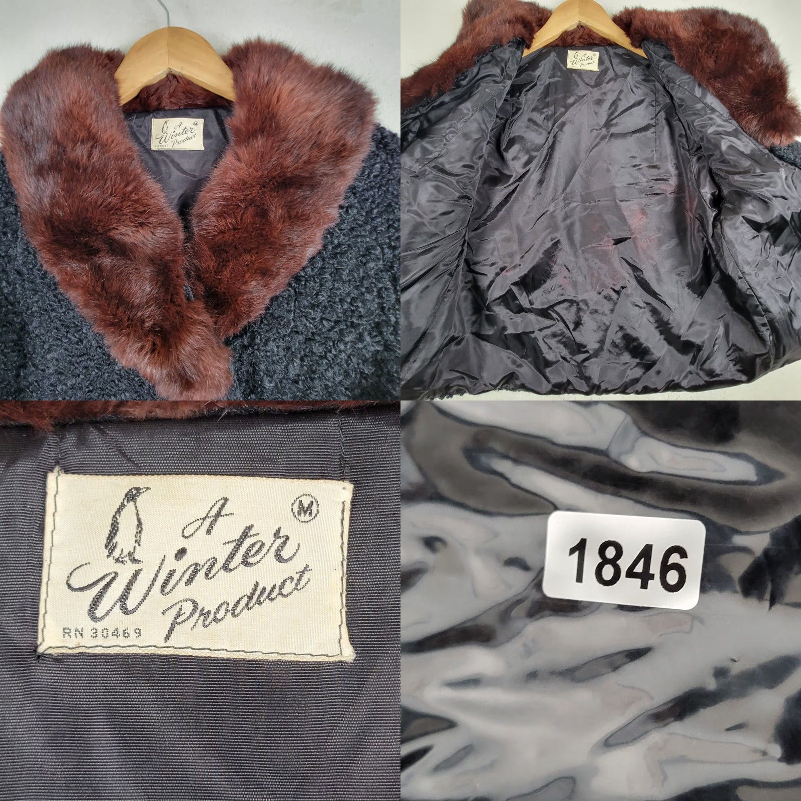 Vintage VINTAGE A Winter Product Jacket Main Selling Point: Black Lambs Wool 3 Button Fur Collar Cocktail Jacket Women M Winter Size M / US 6-8 / IT 42-44 - 9 Thumbnail