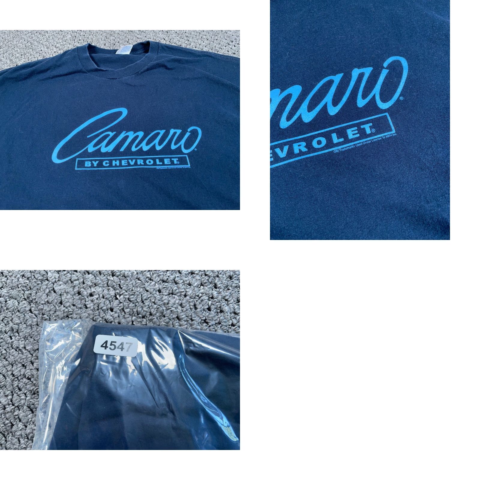 Logo 7 Chevrolet Camaro Logo Shirt Adult 2XL Dark Blue Crew Neck Cotton Graphic Print Alstyle Mens Size US XXL / EU 58 / 5 - 8 Thumbnail