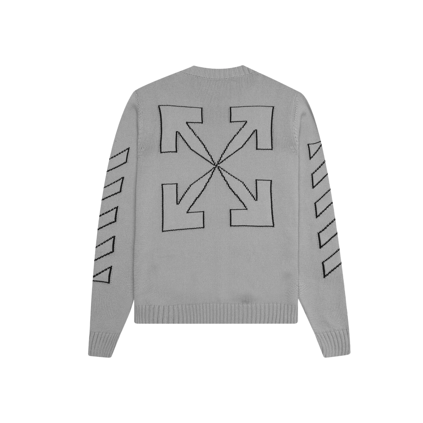 Off-White Diag Outline Knit Crewneck 'Medium Grey/Black'