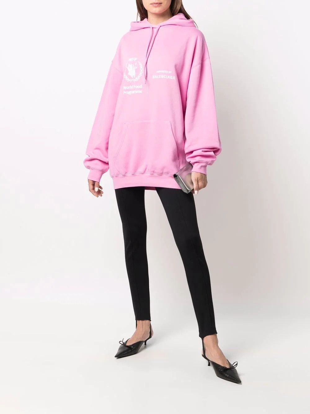 Balenciaga o1y0625 Logo Hoodie in Pink Size XS / US 0-2 / IT 36-38 - 2 Thumbnail