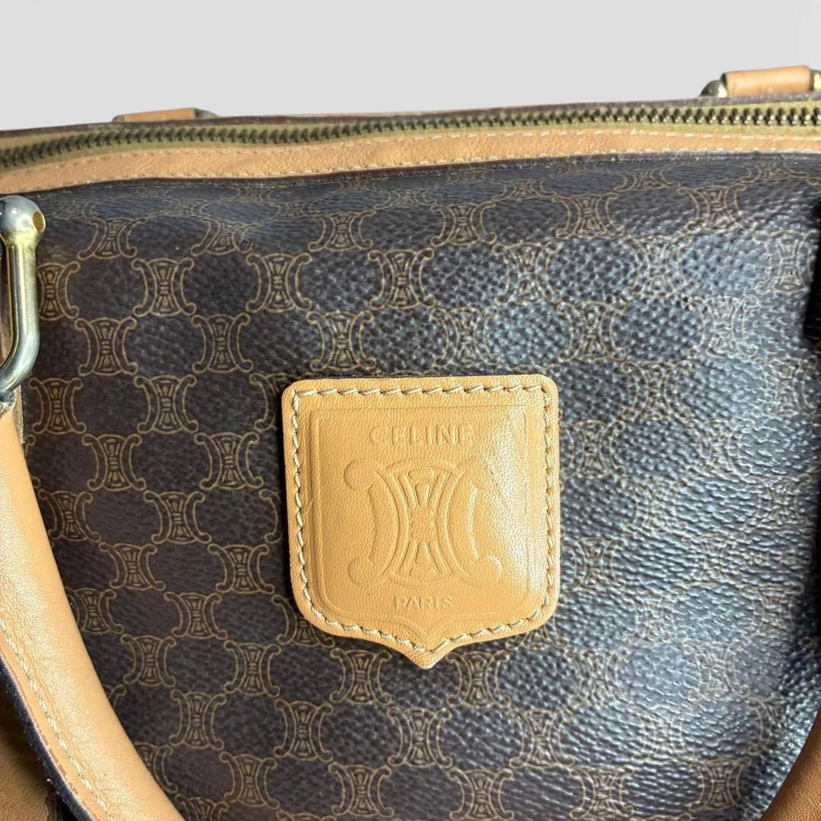 Celine Celine - Brown Monogram Canvas Leather Handbag Size ONE SIZE - 7 Thumbnail