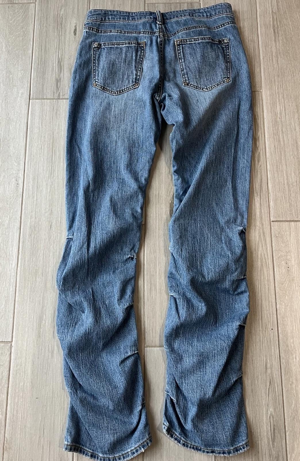 Designer Anthropologie Pilcro Low-Rise Ruched Boot Jeans - Size 28 Size 28" / US 6 / IT 42 - 2 Thumbnail
