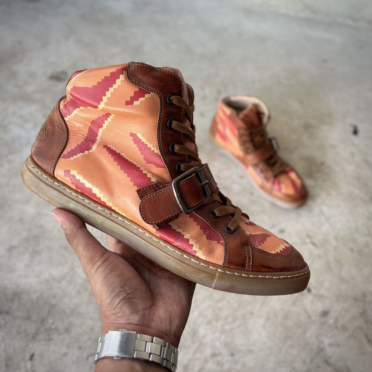 Vivienne Westwood Suede Buckle High-Top Sneakers