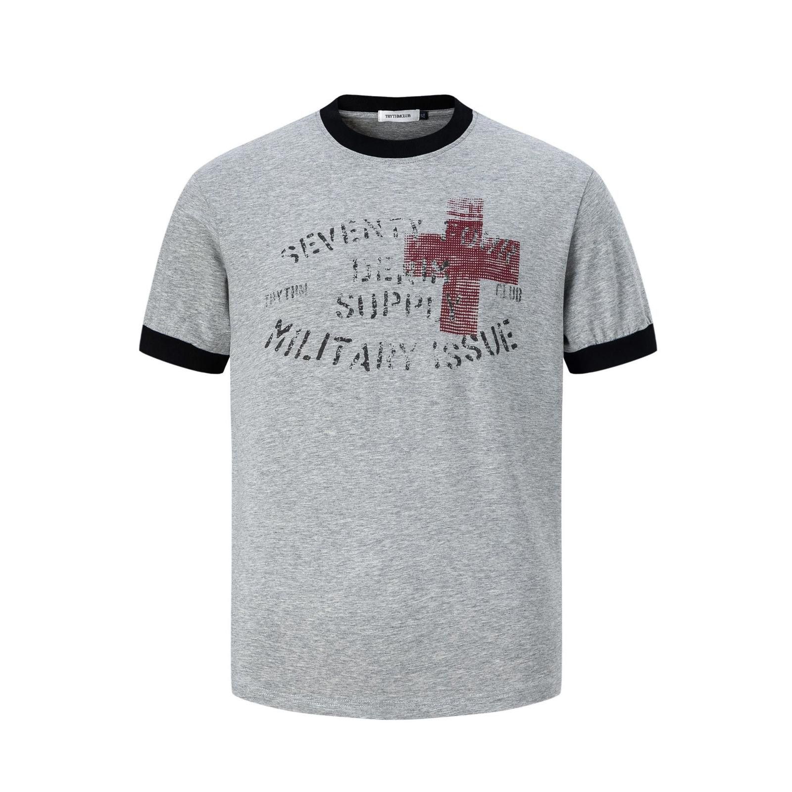 Other Military Issue Cross Graphic Ringer Tee Fitted Cotton Print Size US M / EU 48-50 / 2 - 1 Thumbnail