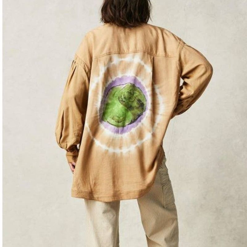 Free People New Free People WTF Yin Yang Tie Dye Graphic Buttondown S Size S / US 4 / IT 40 - 4 Thumbnail