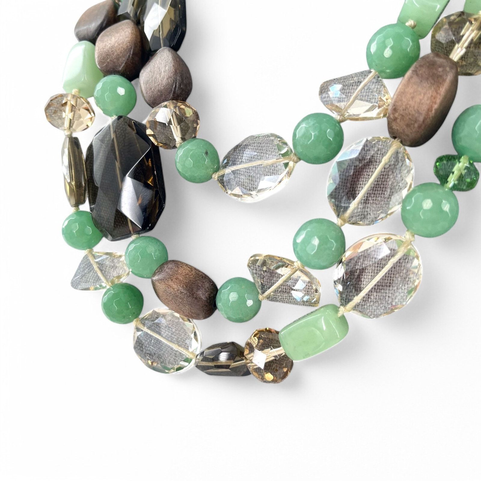 Other Stella & Dot Necklace Chunky Crystal Wood Bead Multi Strand Size ONE SIZE - 4 Thumbnail