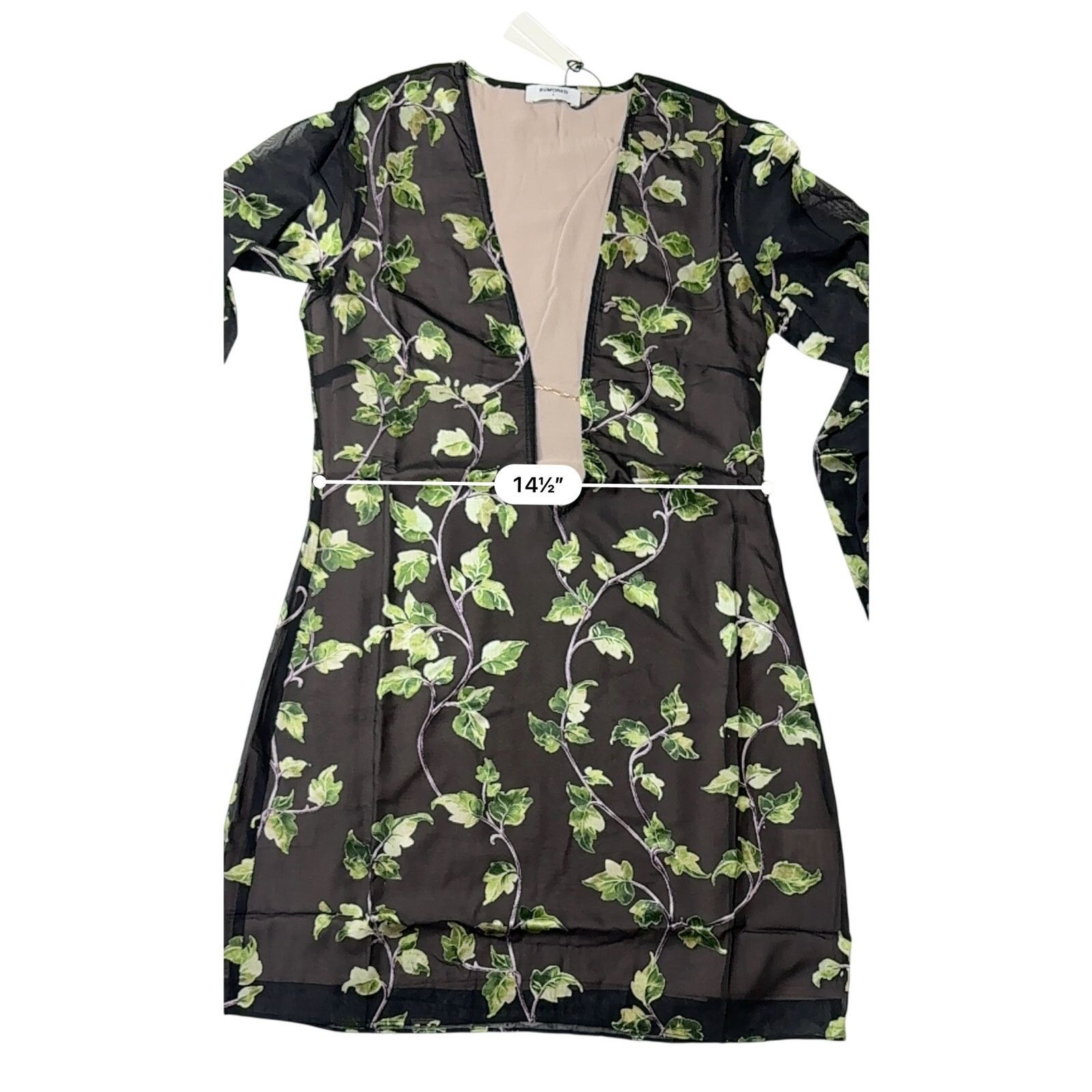 Other Rumored + Revolve Sterling Mini Dress SMALL Ivy Floral Black Size S / US 4 / IT 40 - 7 Thumbnail