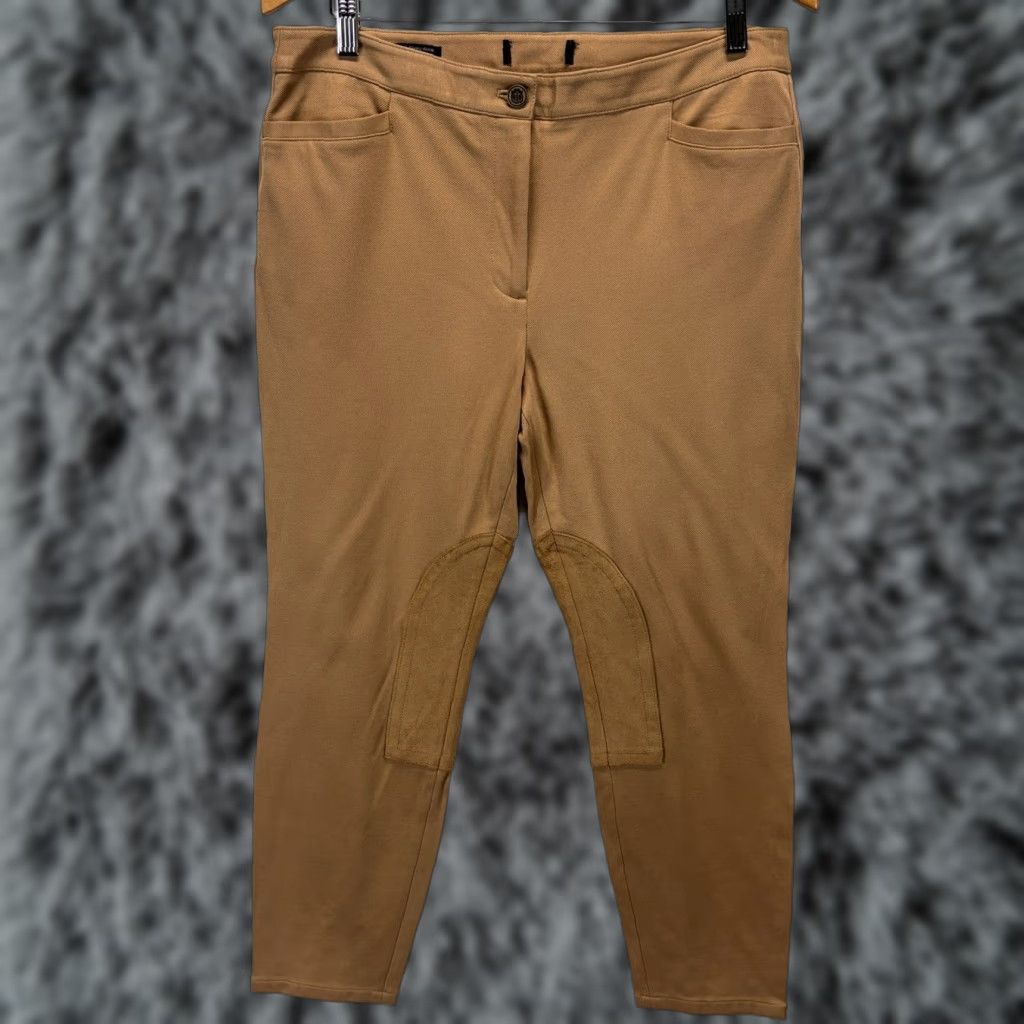 Talbots Talbots Skinny Ankle Pants Petite 12P Beige Faux Suede Equestrian Womens Size 34" / US 12 / IT 48 - 1 Thumbnail