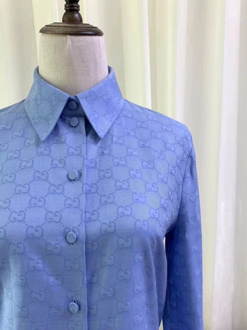 Gucci Gucci Short long-sleeved shirt with full print logo 2501-Ne Size US XXS / EU 40 - 3 Thumbnail