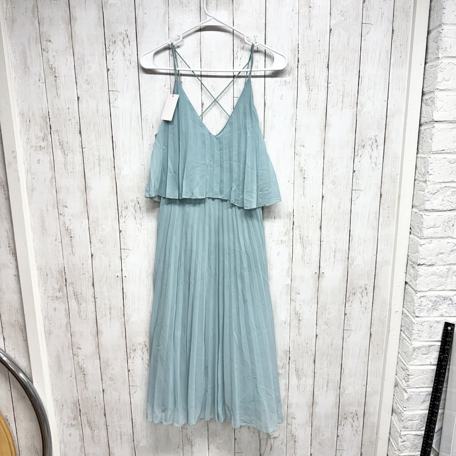 Asos Asos Dress Size 4 Pleated Sleeveless Crop Top Midi Crossback Size S / US 4 / IT 40 - 2 Thumbnail