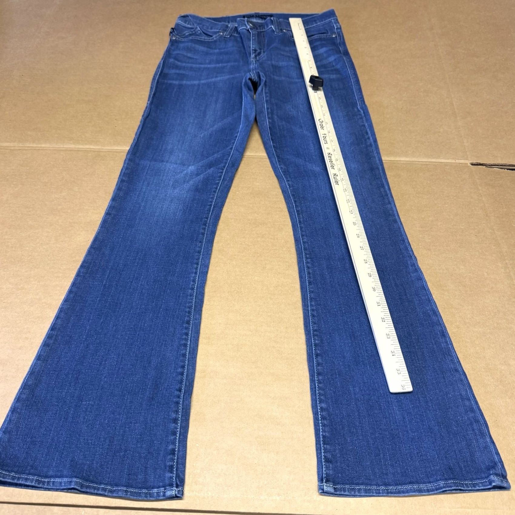 Vintage Rock & Republic Jeans Womens 10 M Blue Kasandra Flare Studded Stretch Denim Jeans Women Flared 5-Pocket Logo Back Pockets Vintage: No Size 32" / US 10 / IT 46 - 4 Thumbnail