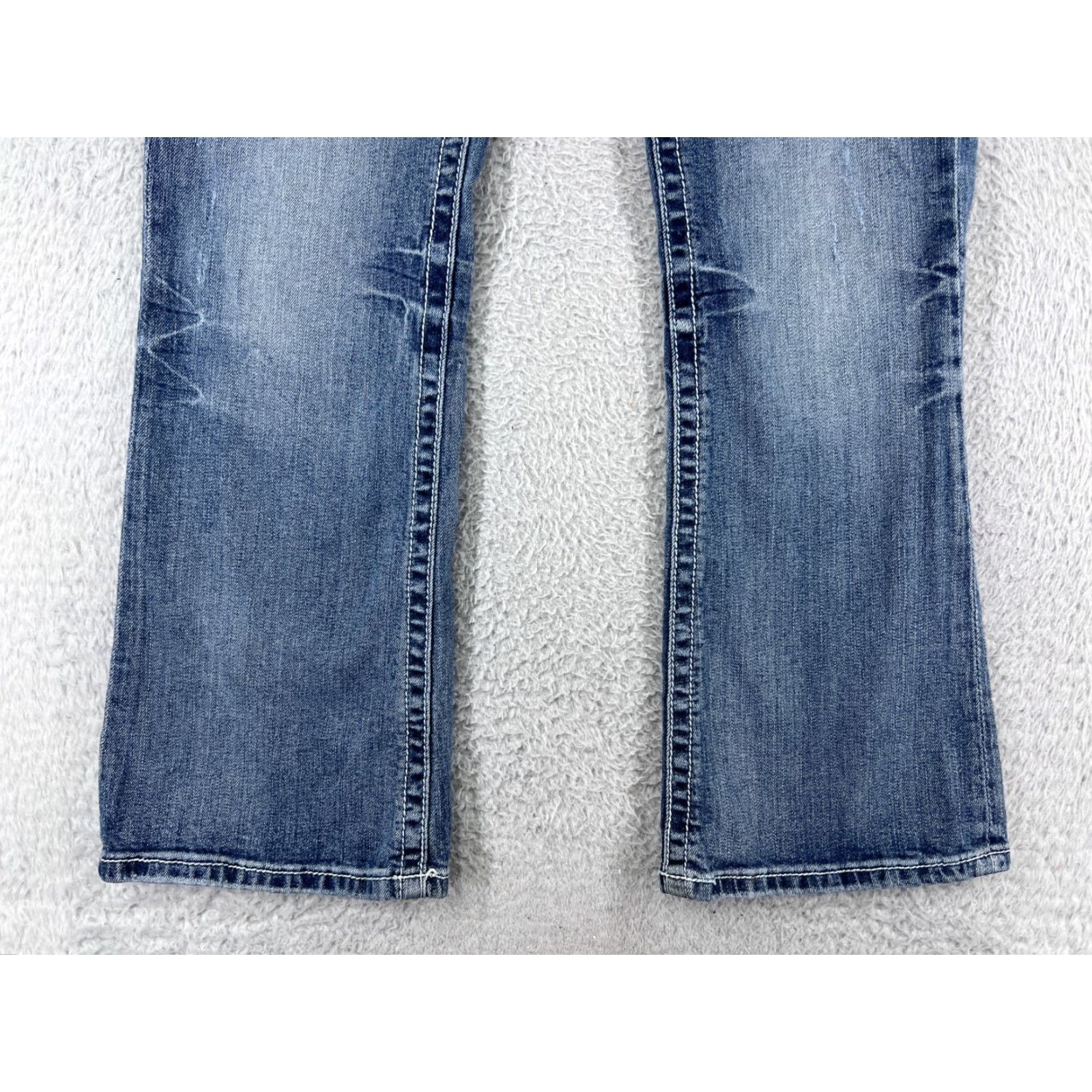 Vintage Maurices Jeans Womens 11 Blue Denim Embellished Cotton Blend Stretch Low Size 32" / US 10 / IT 46 - 5 Thumbnail