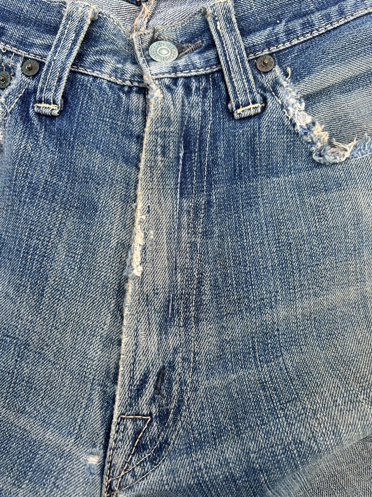Kapital Vintage Joe McCoy Selvedge Thrashed Repair Denim Jeans Size US 30 / EU 46 - 4 Thumbnail