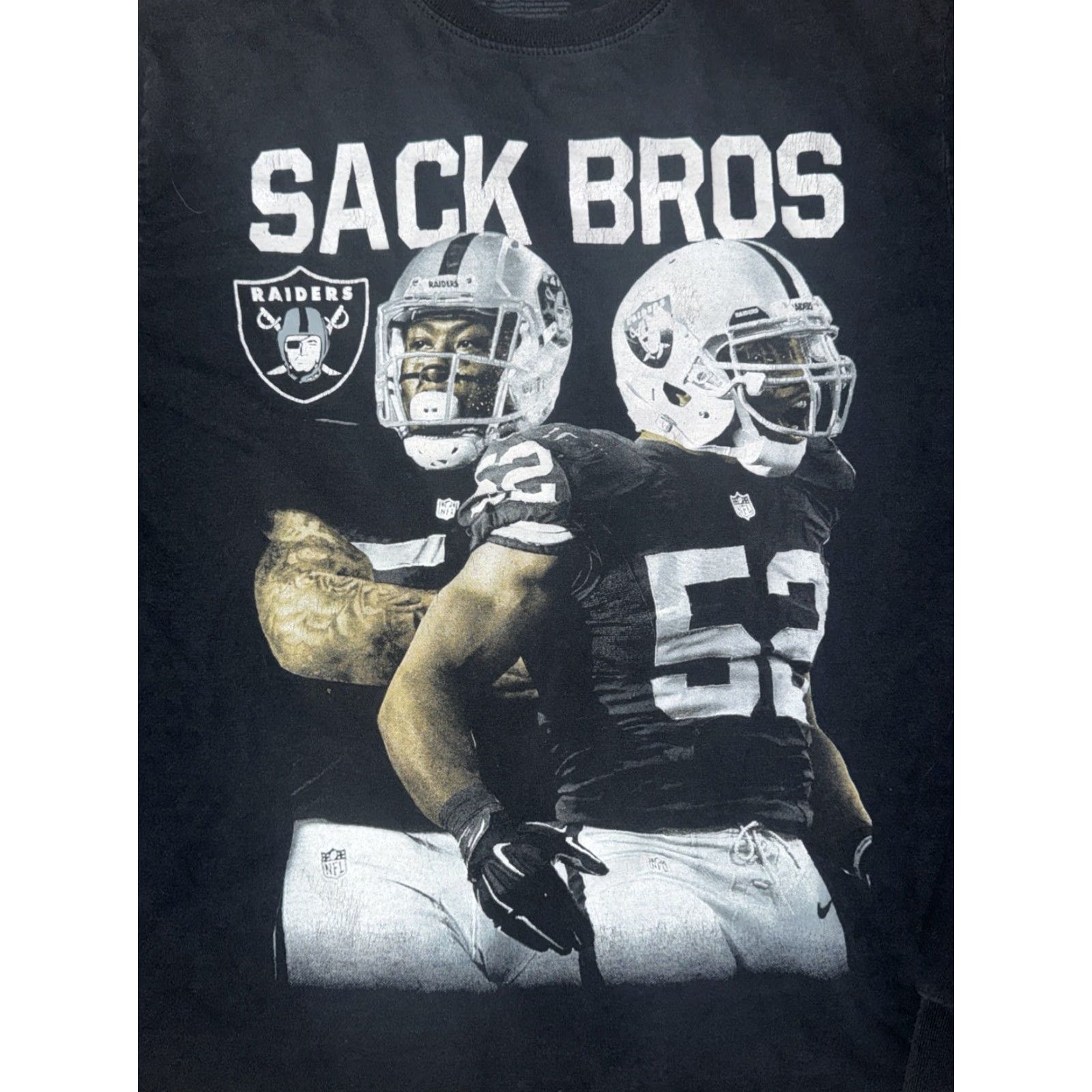 Jerzees VINTAGE Oakland Raiders Long Sleeve Shirt M Black Sack Bros Irvin And Mack Men Size US M / EU 48-50 / 2 - 2 Thumbnail