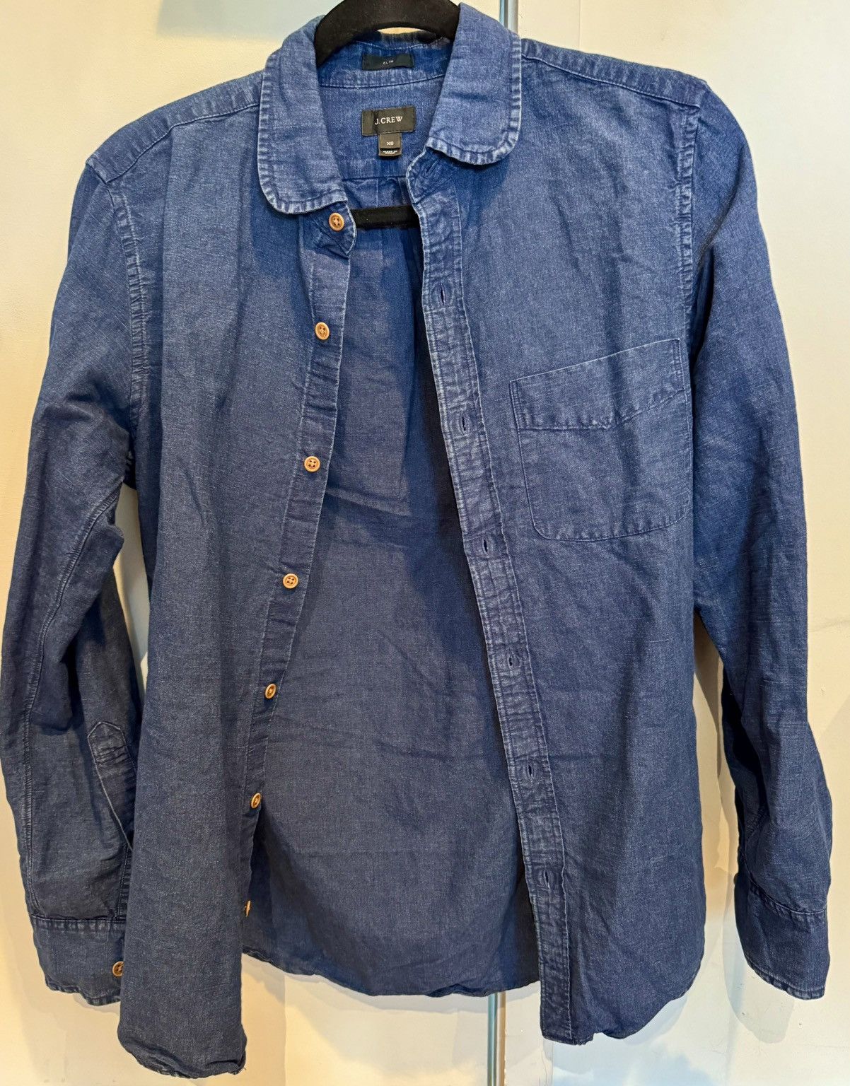 J.Crew J Crew Dark Blue Denim Shirt Size US XS / EU 42 / 0 - 1 Thumbnail