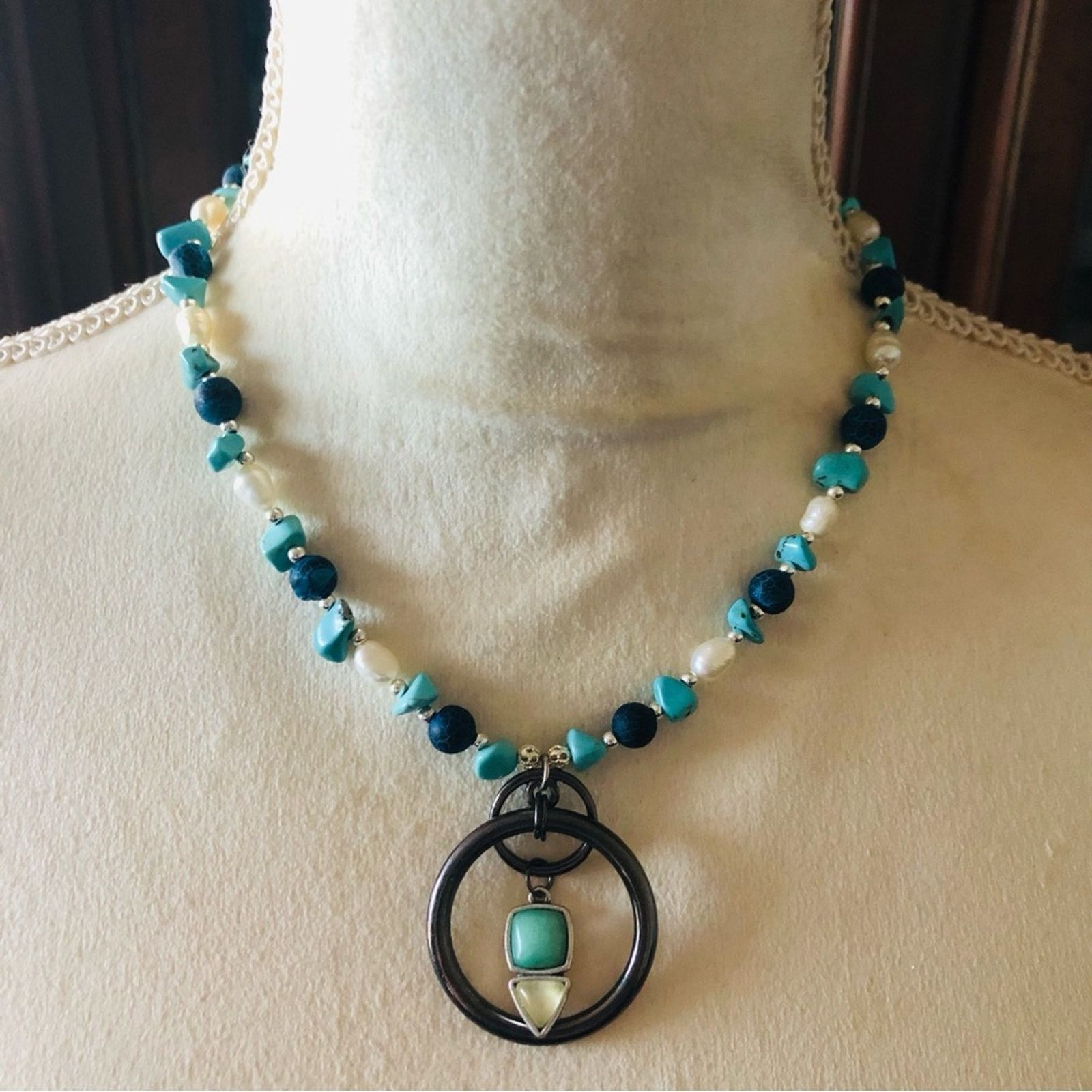 Handmade Handcrafted southwest style freshwater pearl necklac Size ONE SIZE - 2 Thumbnail