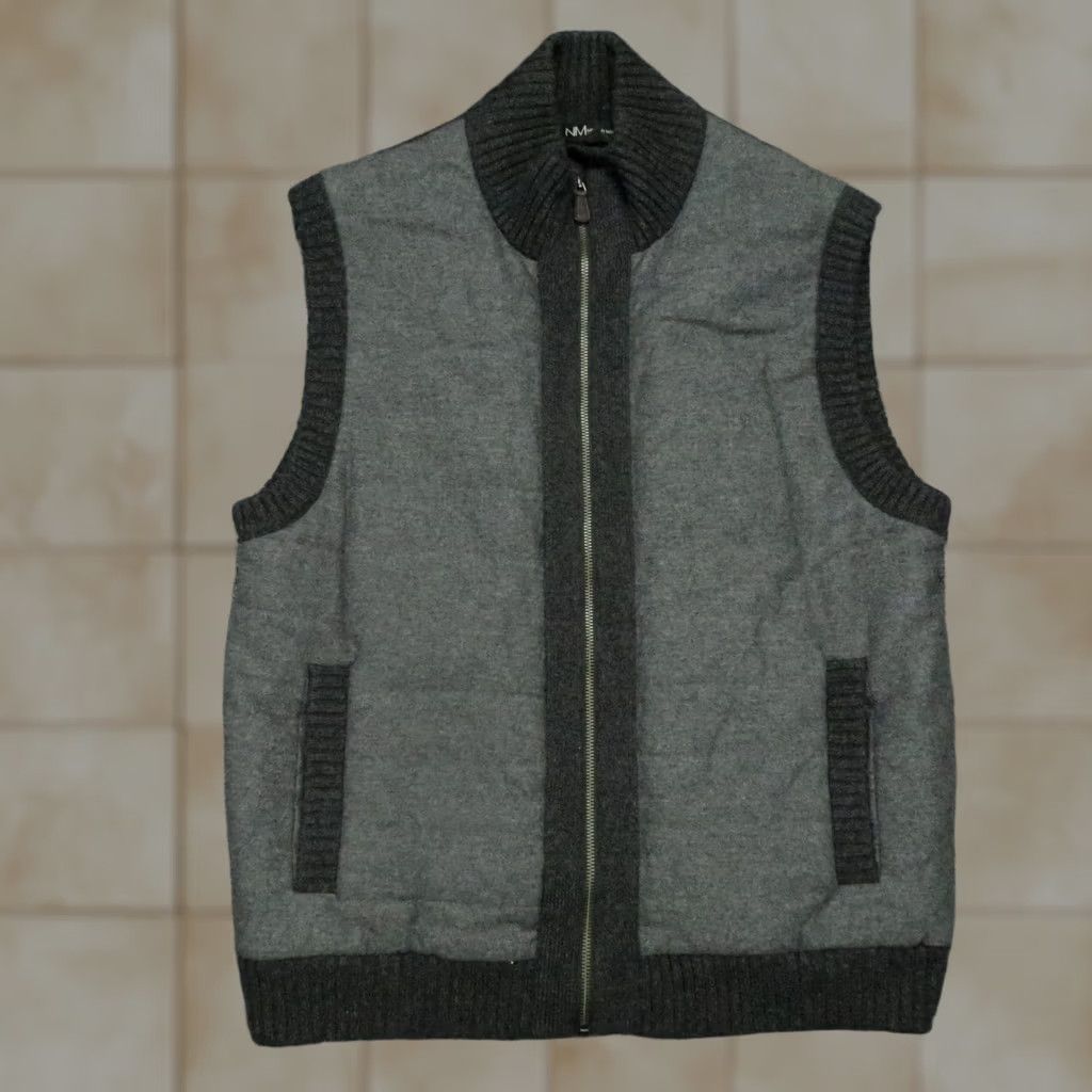 Neiman Marcus VINTAGE Neiman Marcus Vest Men XL Gray Wool Cashmere Full Zip Pockets Sweater VTG Size US XL / EU 56 / 4 - 1 Thumbnail