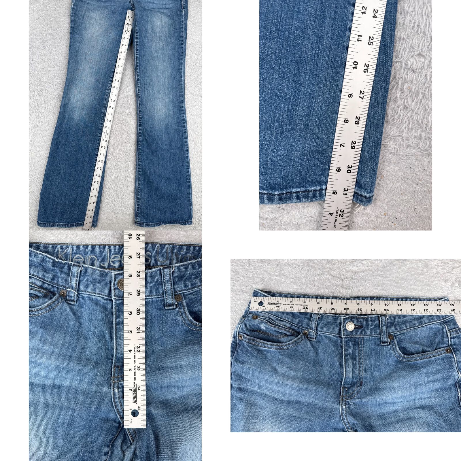 Calvin Klein VINTAGE Calvin Klein Jeans Women Bootcut Jeans 28x32 Blue Denim Low Rise Stretch 90s Girls Size 28" / US 6 / IT 42 - 8 Thumbnail