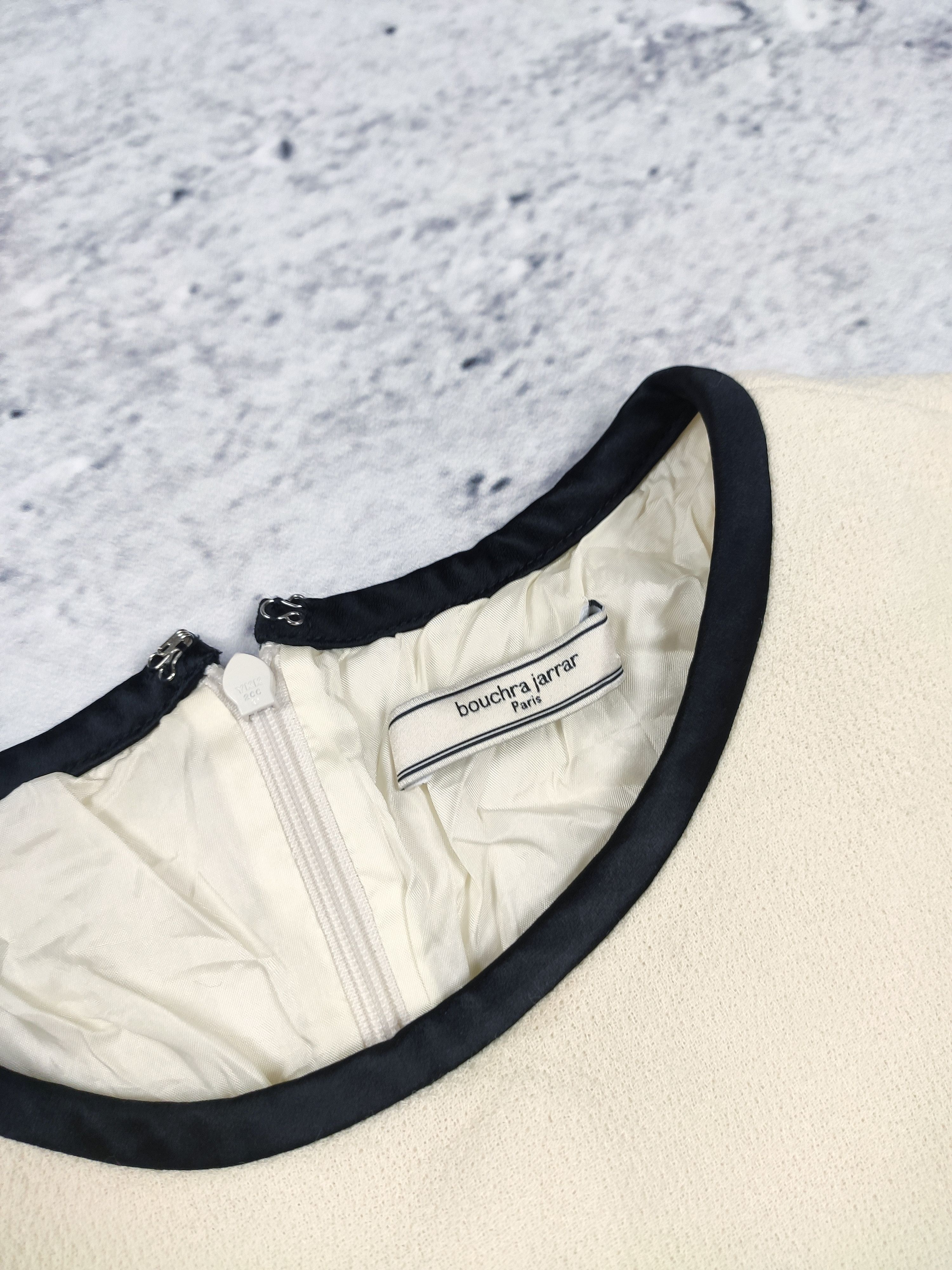 Designer Bouchra Jarrar women virgin wool dress AW2007 creamy Size S / US 4 / IT 40 - 7 Thumbnail