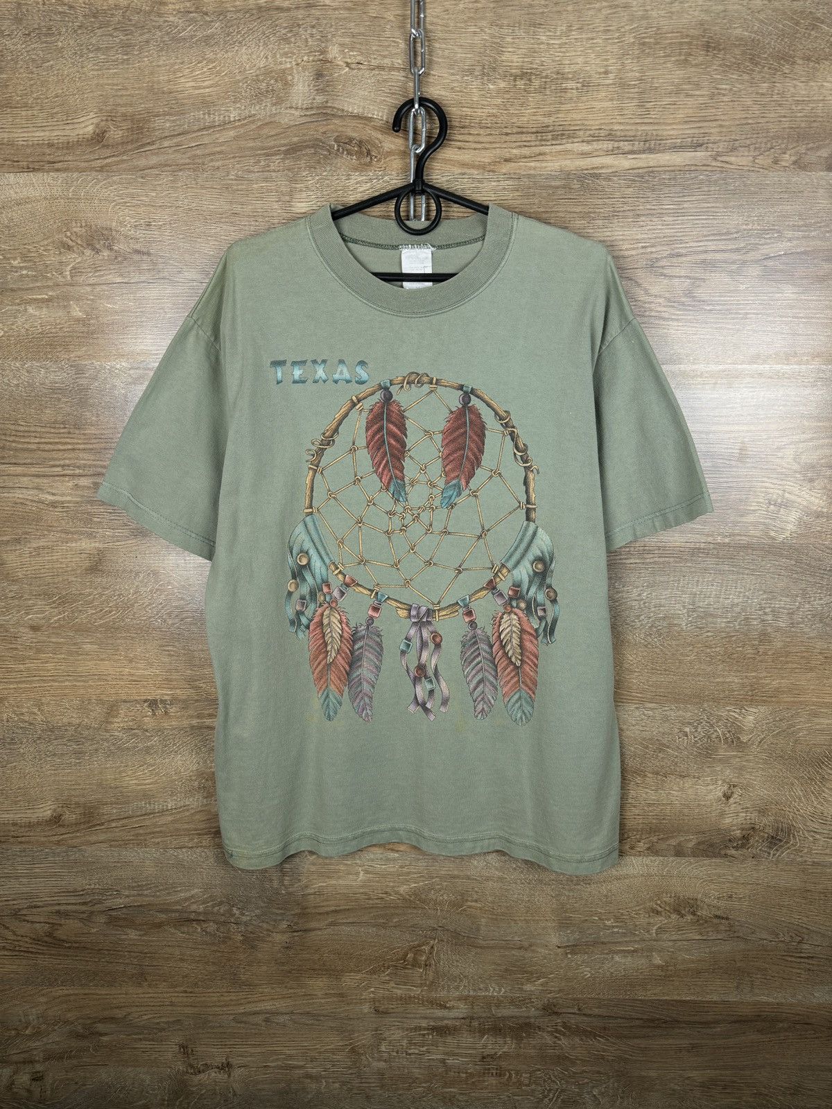 Vintage Texas Vintage 90s Dreamcatcher T-shirt single stitch olive Size US M / EU 48-50 / 2 - 1 Thumbnail
