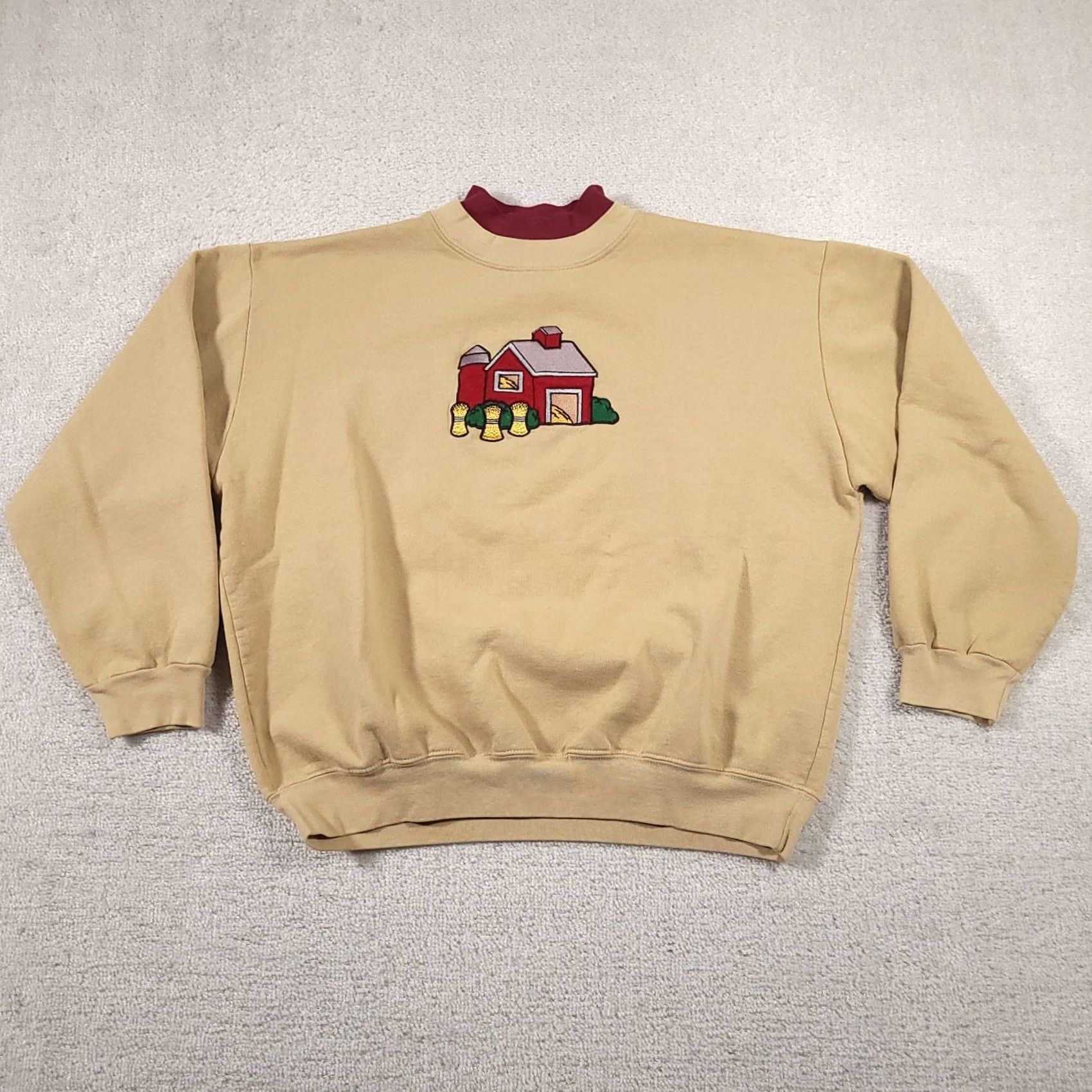 Vintage VINTAGE Ginnis Girls Sweatshirt Pullover Women M Brown Embroidered Farm 90s Western USA Made Size M / US 6-8 / IT 42-44 - 2 Thumbnail