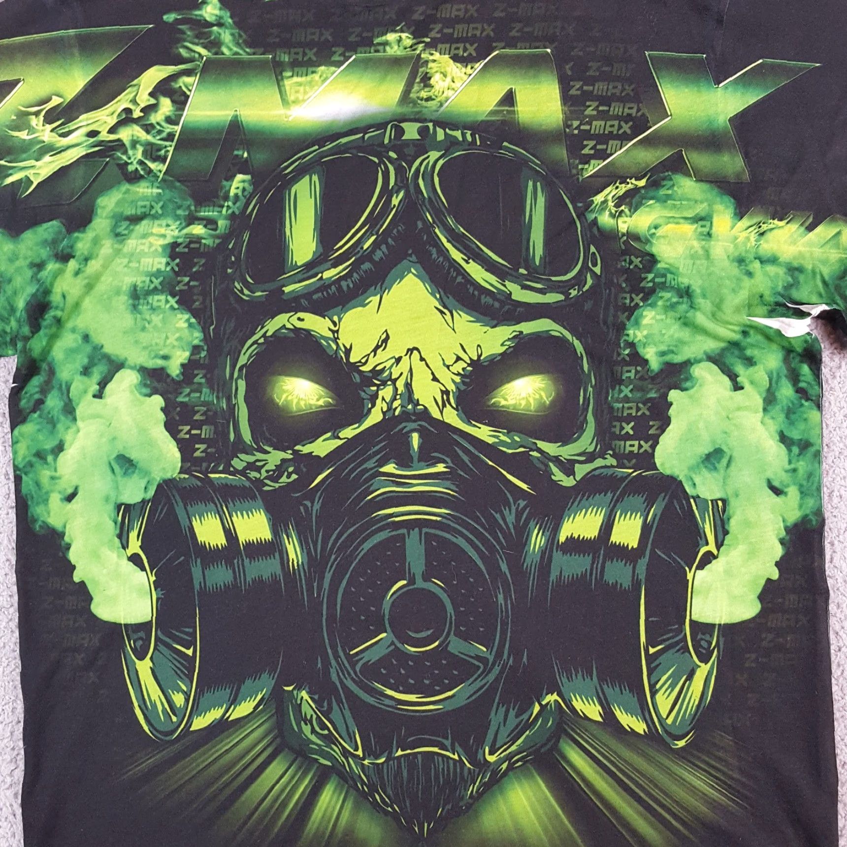 GAS VINTAGE Green Smoke Gas Mask Z-Max Zombie Men's Size L Drag Racing T Shirt Size US L / EU 52-54 / 3 - 2 Thumbnail