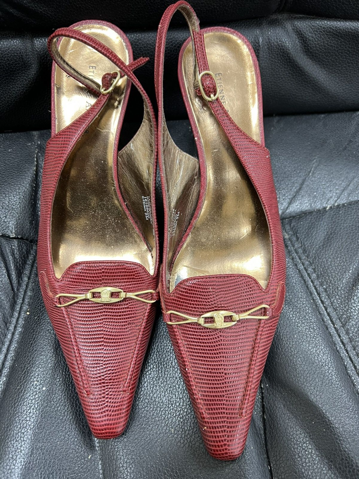 Etienne Aigner Red leather heels Size US 9 / IT 39 - 1 Thumbnail