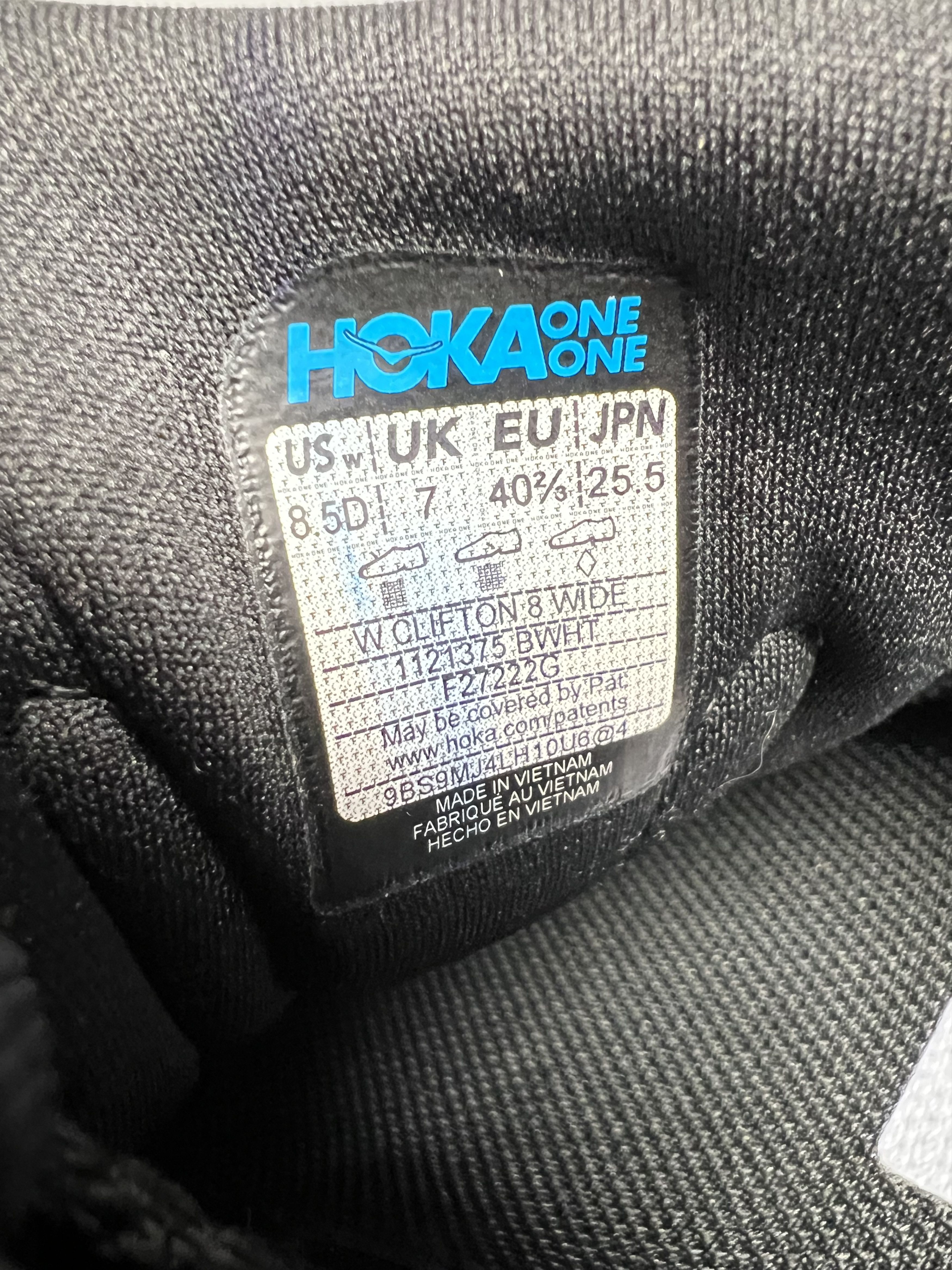 Hoka 8.5D Hoka One One Clifton 8 Wide Running Shoes 1121375-BWHT Size US 8.5 / IT 38.5 - 11 Thumbnail