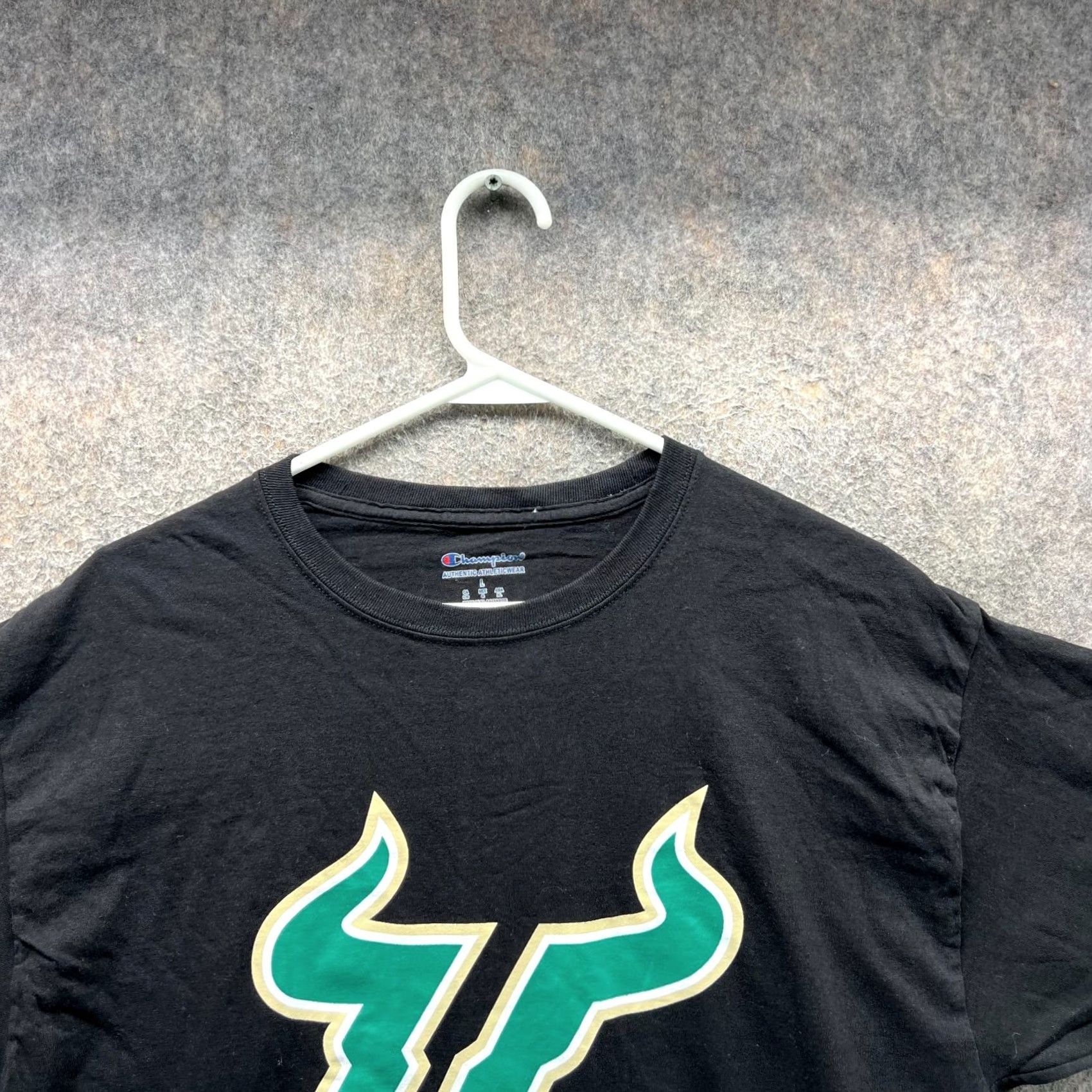Champion VINTAGE Champion Shirt Mens Large Black Green USF Tee Crewneck Logo T-Shirt Size US L / EU 52-54 / 3 - 7 Thumbnail