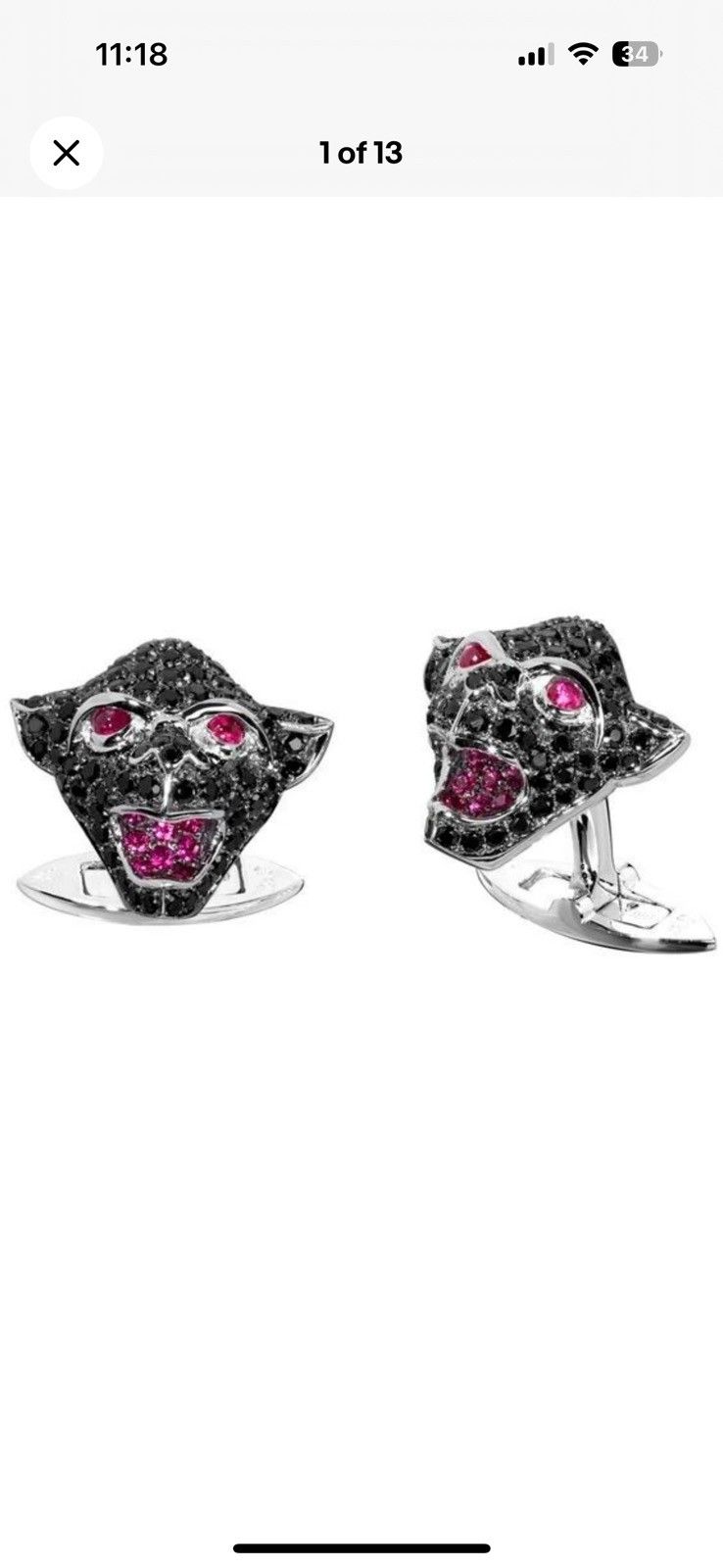 Stephen Webster Stephen Webster Gold 750 Ruby Sapphire Gargoryle Cufflinks Size ONE SIZE - 13 Thumbnail