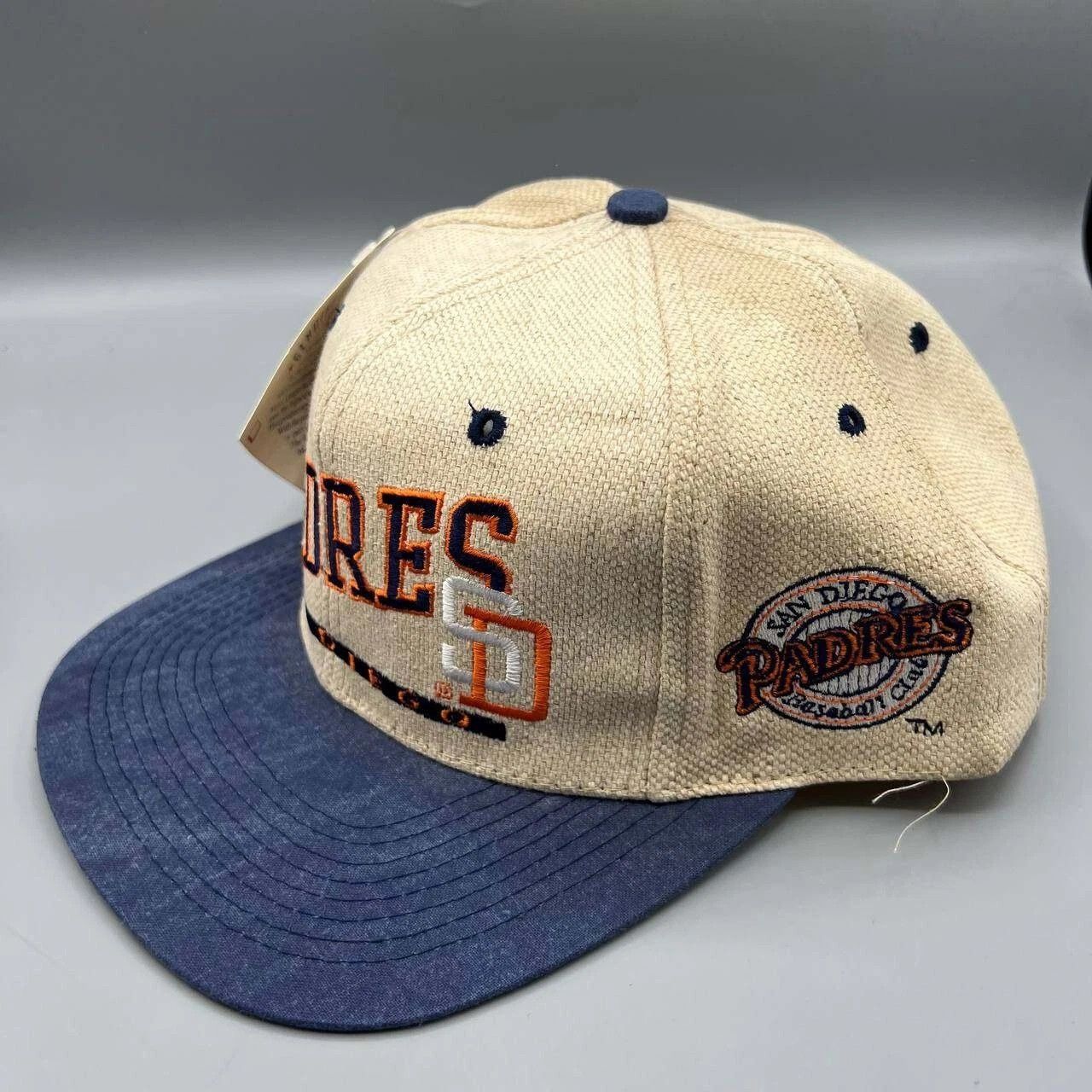Signatures × Vintage San Diego Padres Hat Men Beige Blue Signatures Snap Back Size ONE SIZE - 7 Thumbnail