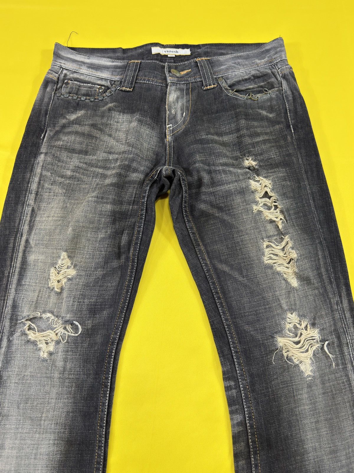 Japanese Brand Tornado mart style VAROSH distressed flare jeans Size US 33 - 6 Thumbnail