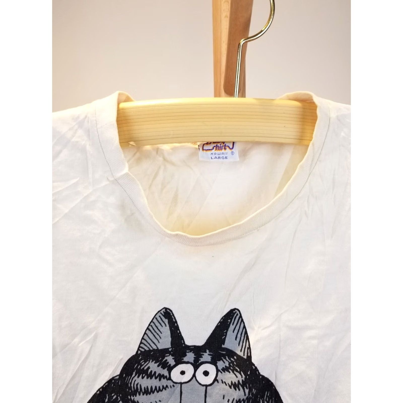 Vintage VINTAGE 1978 CRAZY SHIRT CAT PRINT T-SHIRT WHITE COTTON SZ L MEN USA RETRO Size US L / EU 52-54 / 3 - 6 Thumbnail