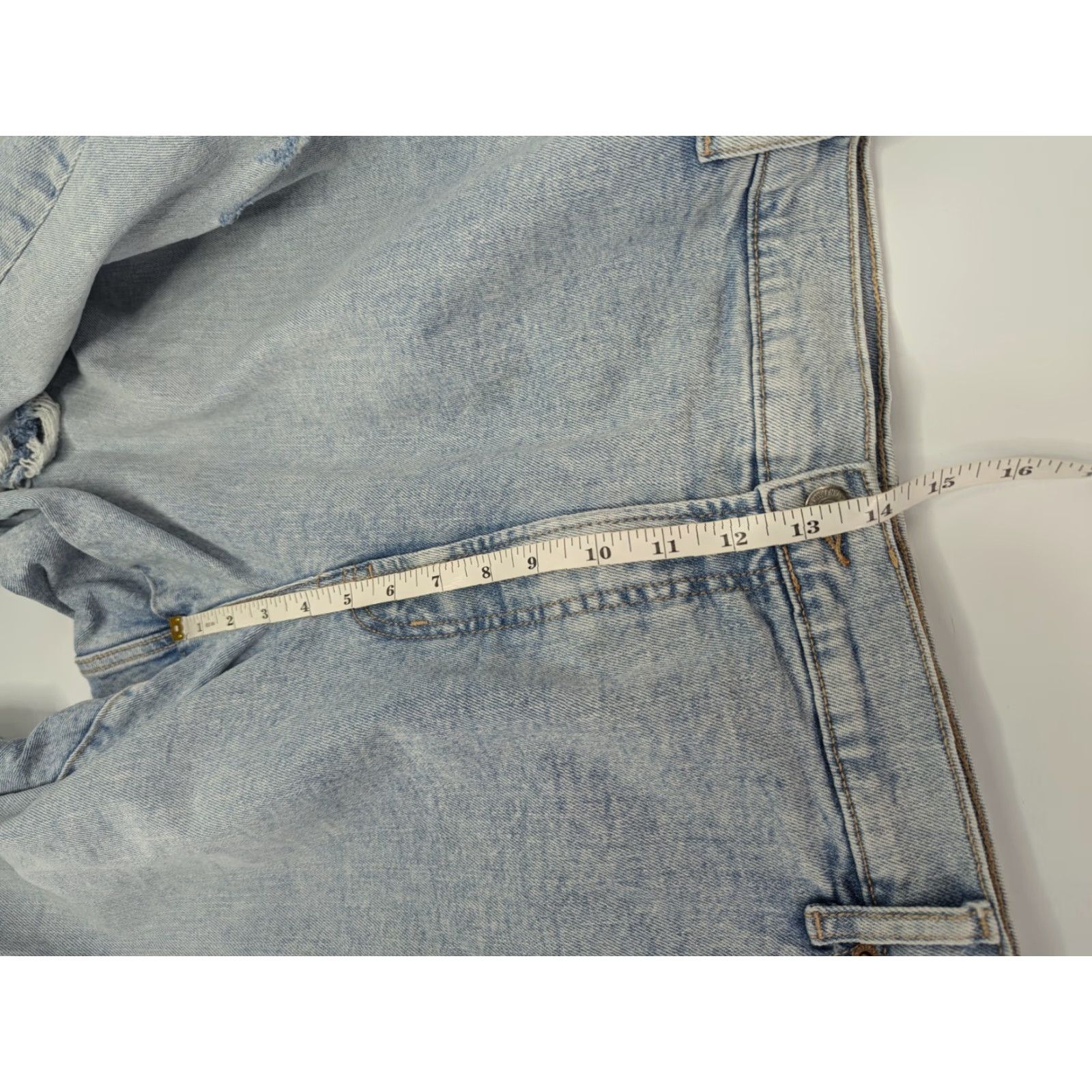 Old Navy Old Navy Jeans - High-Rise O.G. Curvy Straight Secret-Slim Pockets Cut-Off Size 28 Blue Denim Cotton Blend Womens Plus Stretch 90s? Not present Size 28" / US 6 / IT 42 - 7 Thumbnail