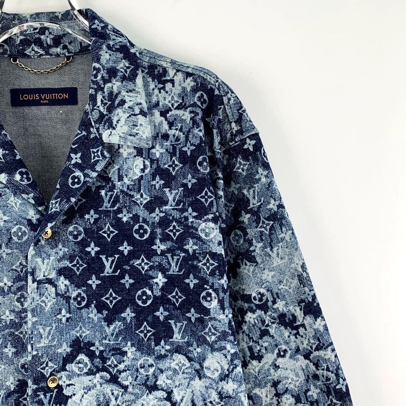 Louis Vuitton Louis Vuitton Blue logo full-print cotton lapel single-bre Size US XXL / EU 58 / 5 - 3 Thumbnail
