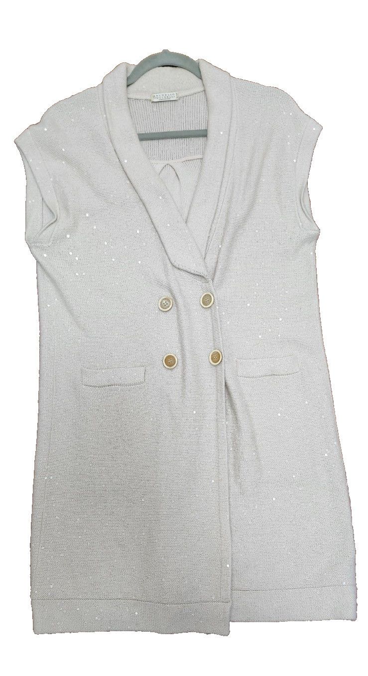 Brunello Cucinelli Brunello Cucinelli Sleeveless Shawl Cardigan Speckled Size M / US 6-8 / IT 42-44 - 2 Thumbnail