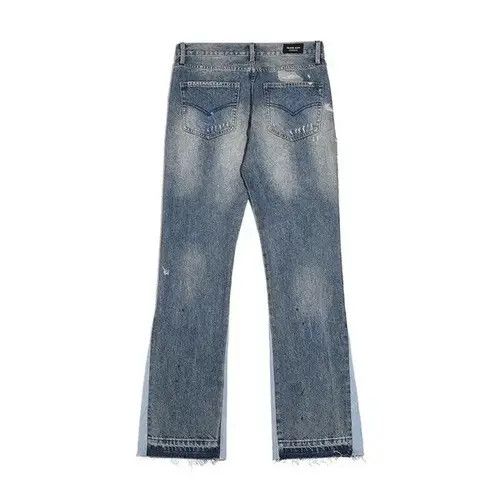 VIBE High Street Retro Ink Splash Patchwork Ripped Jeans Size US 32 / EU 48 - 4 Thumbnail