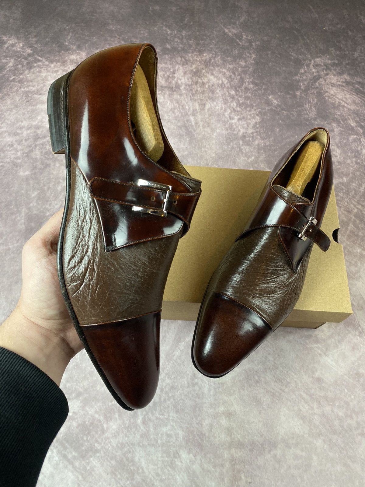 Moreschi Moreschi For Russel Bromley Brown Monk Strap Shoes Uk 9.5 Size US 10.5 / EU 43-44 - 1 Thumbnail
