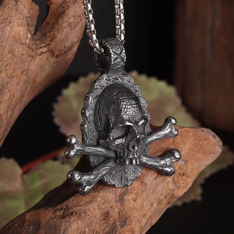 Jewelry Cross Bones Skull Pendant Necklace Size ONE SIZE - 3 Thumbnail