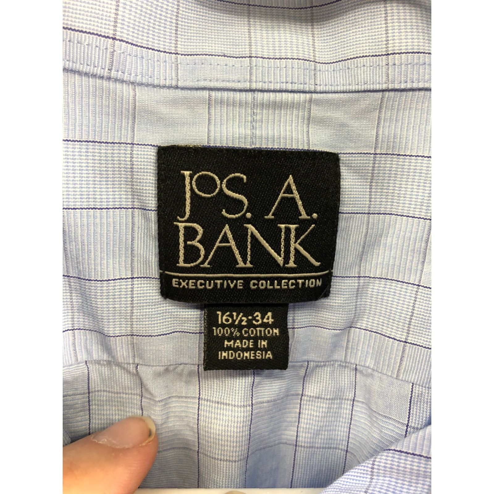 Jos. A. Bank Jos. A. Bank Shirt 16.5 34 Mens Blue Long Sleeve Button-Up Spread Collar Shirt Size US XL / EU 56 / 4 - 6 Thumbnail