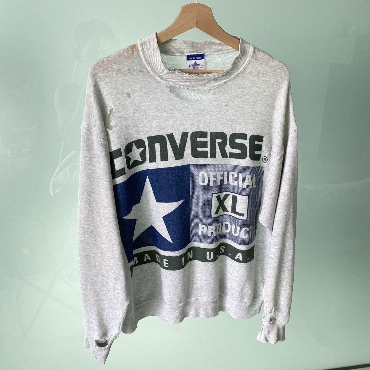 Converse Thrashed Vintage 80s Converse ERD GRUNGE Sweatshirt Size US XL / EU 56 / 4 - 1 Thumbnail
