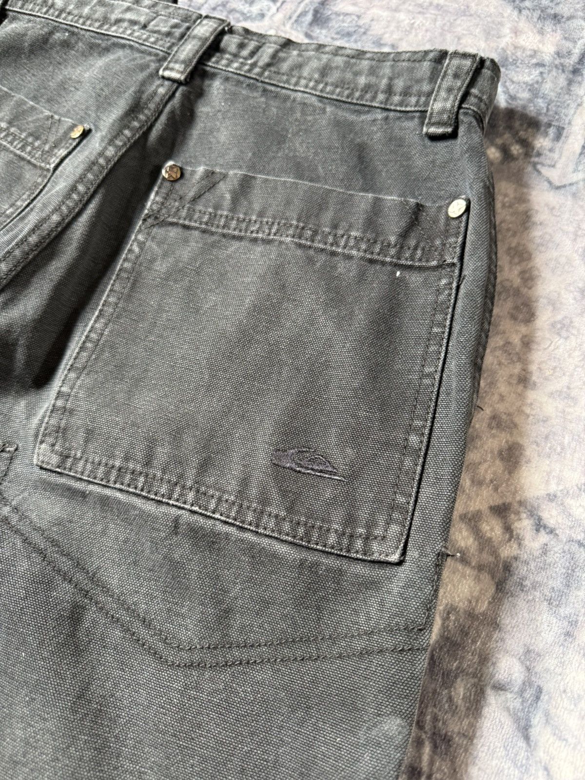 Billabong × Quiksilver × Vintage Vintage 80s 90s Quiksilver Black Faded Baker Denim Pants Size US 29 - 16 Thumbnail