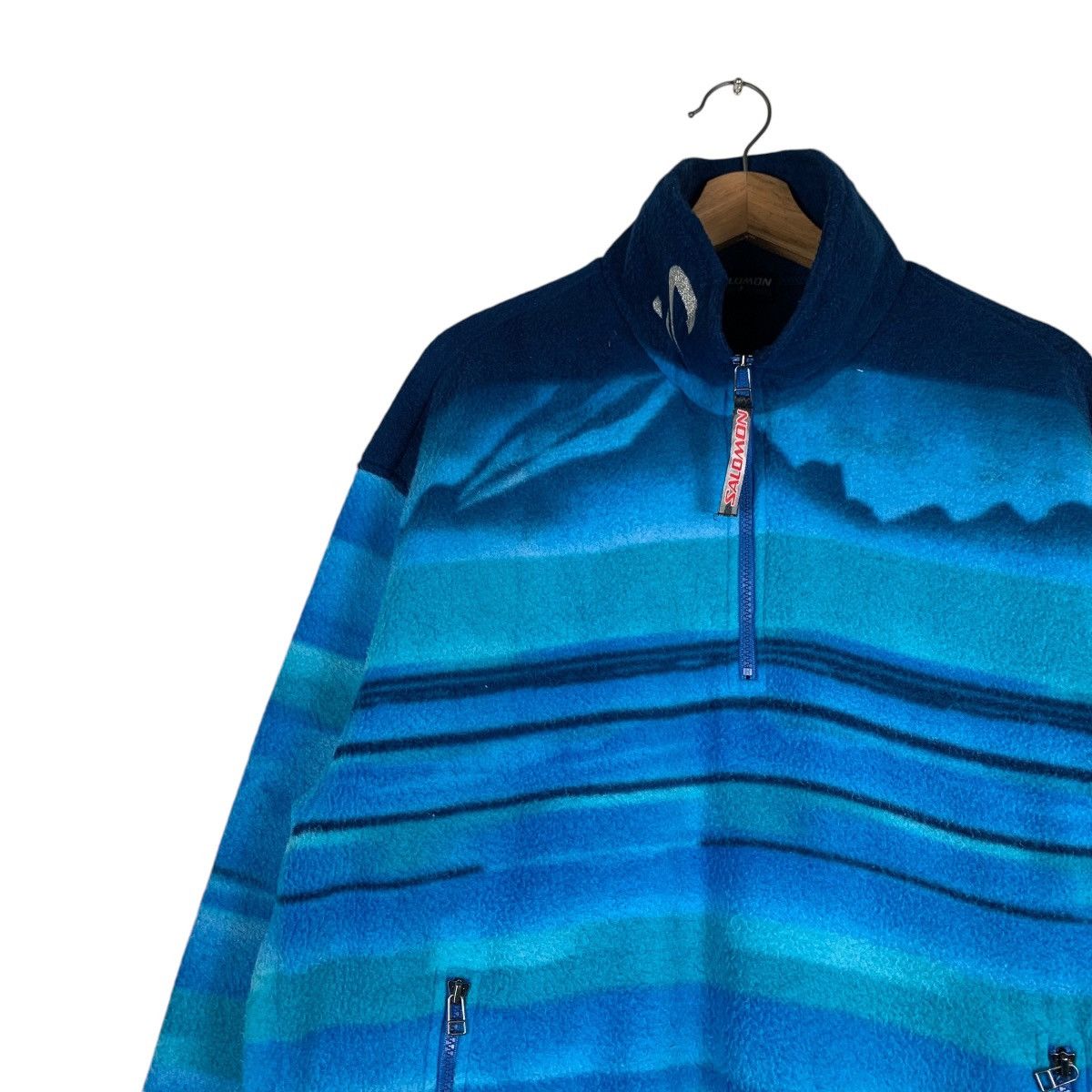 SALOMON Half Zip Pullover Blue Fleece #1360-C61